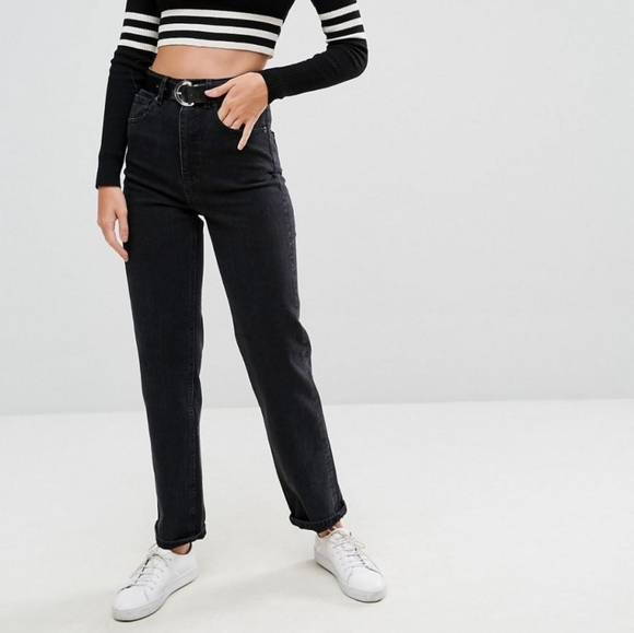 Vintage Denim - 90's Lois High Waist Jeans Straight Leg Black